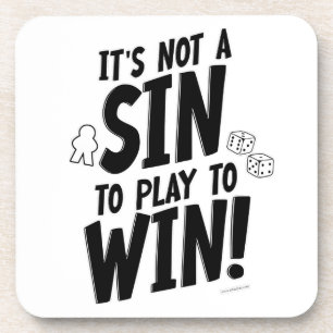 Porta-copo Sin no Win Boardgame Time Meple Slogan