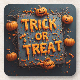 Porta-copo Sinal de Abóbora de Halloween com Gotejamento de T