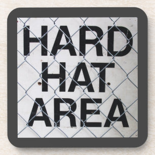 Porta-copo Sinal de área de chapéu de duro sob fronteira de l