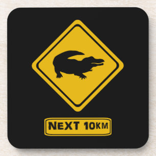 Porta-copo sinal de estrada do crocodilo