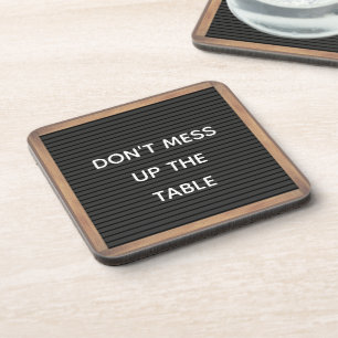 Porta-copo Sinal de Letterboard de Mensagem Personalizada Eng