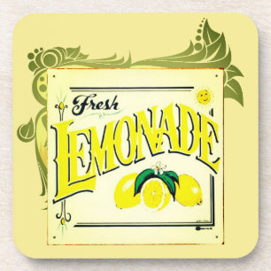Porta-copo Sinal de limonada vintage limão fruta amarela verã