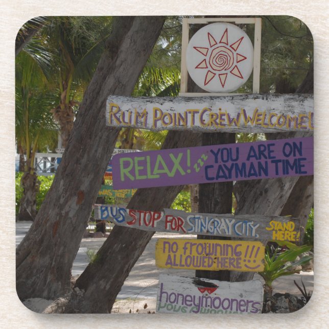 Porta-copo Sinal poste Rum Point Grand Cayman (Frente)