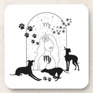 Porta-copo Sinal Zodiac e Pets Correspondentes.Virgo - Greyho