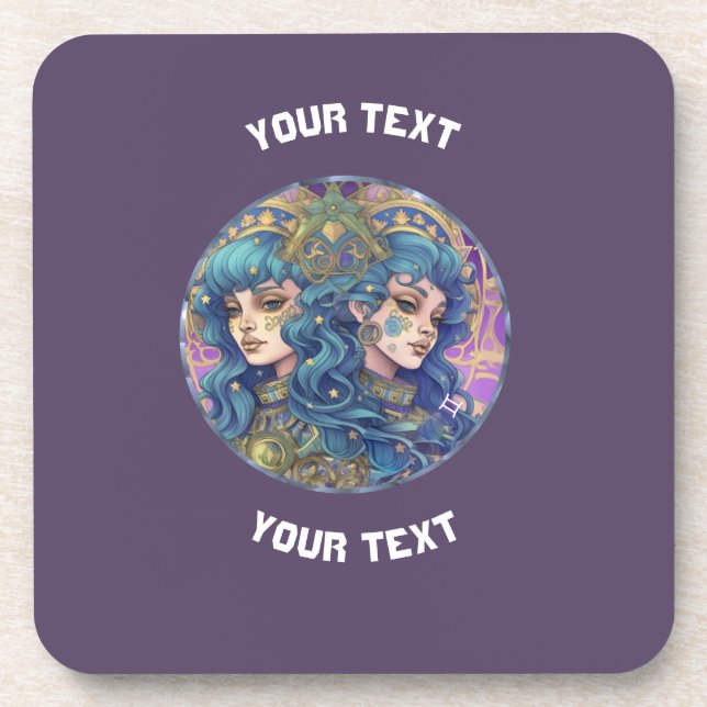 PORTA-COPO SINAL ZODIAC GEMINI PERSONALIZADO (Frente)