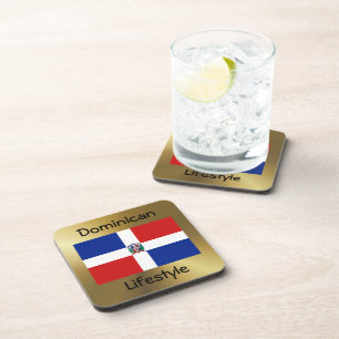 Porta-copo Sinalizador da República Dominicana+Porta copos d