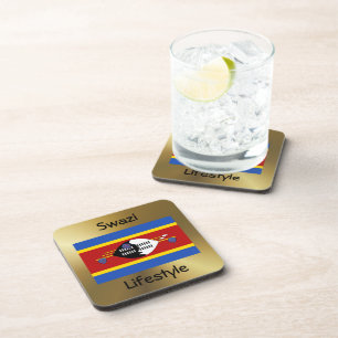 Porta-copo Sinalizador Eswatini+Porta copos de texto