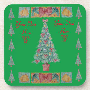 Porta-copo sinos decorativos e arcos vermelhos no natal das á