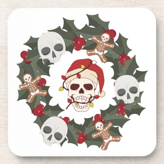 Porta-copo Skeleton Wreath Natal (Frente)