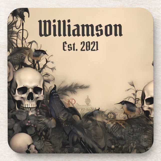 Porta-copo Skulls gothic Vintage (Frente)