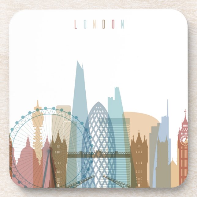 Porta-copo Skyline da cidade de Londres, Inglaterra | (Frente)