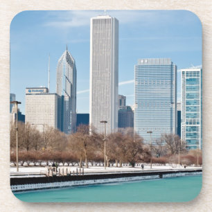 Porta-copo Skyline de Chicago através do Lago Michigan