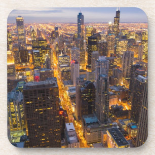 Porta-copo Skyline do centro de Chicago no crepúsculo