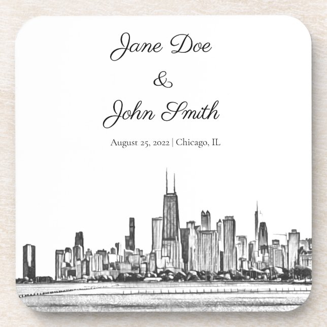Porta-copo Skyline Personalizado em Chicago (Frente)