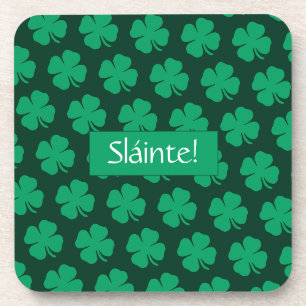 Porta-copo Sláinte Irish Shamrock Green Lucky Clover