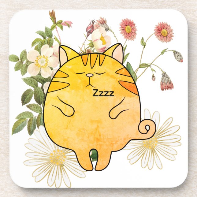 Porta-copo Sleepy Ginger Cat (Frente)