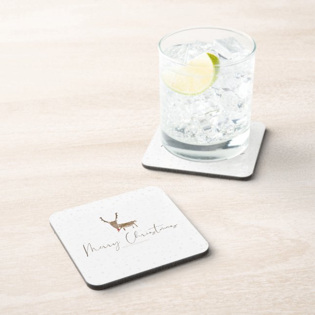 Porta-copo SlipperyJoe Merry Christmas rendeer red-nose (Lado Direito)