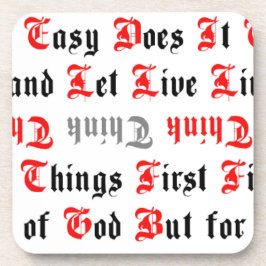 Porta-copo Slogans de recuperação de texto preto e vermelho