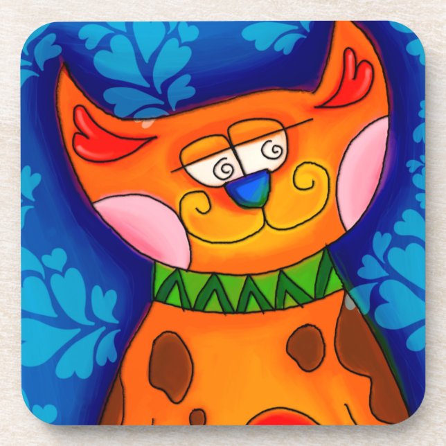 Porta-copo Smiling Orange Tabby Cat (Frente)
