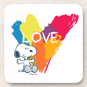 Porta-copo Snoopy   Coração Rainbow Love