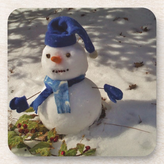 Porta-copo Snowman com Blue Hat e Scarf (Frente)