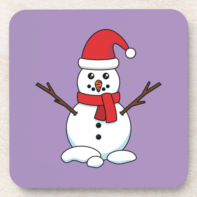 Porta-copo Snowman com Red Bonnet e Scarf (Frente)