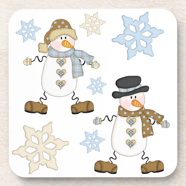 Porta-copo Snowman e Snowflake Holiday (Frente)