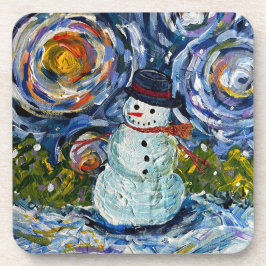 Porta-copo Snowman Hard plastic coaster set