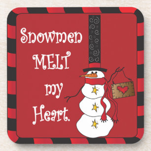 Porta-copo Snowmen derrete meu coração Natal
