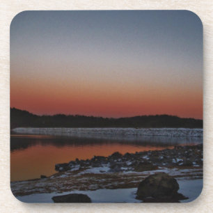 Porta-copo Snowy Sunset no lago Arrohead