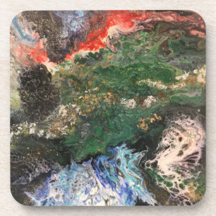 Porta-copo Sob a série Sea Fairy Tale pintura em verde