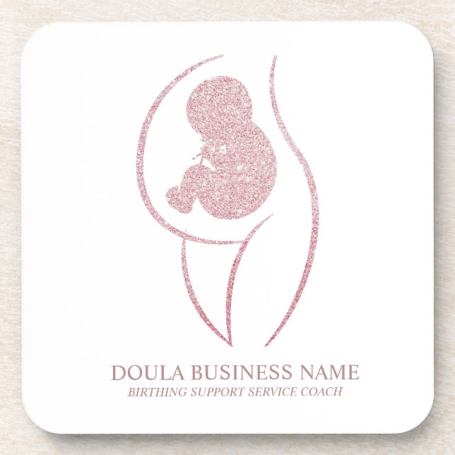 Porta-copo sofisticada Doula & Treinadora de Parto em Rose Go (Frente)
