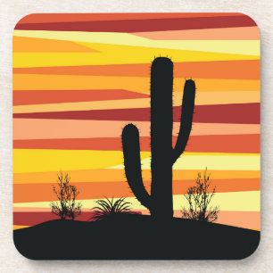 Porta-copo Sol do deserto geométrico