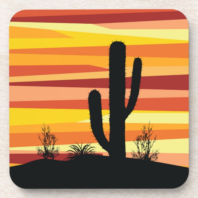 Porta-copo Sol do deserto geométrico (Frente)