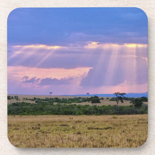 Porta-copo Sol se pondo no Masai Mara. (Frente)
