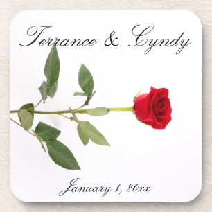 Porta-copo Solteiro Elegante de longa Rosa vermelha