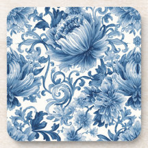 Sonhos Azuis | Xilogravura Floral em Aquarela de C