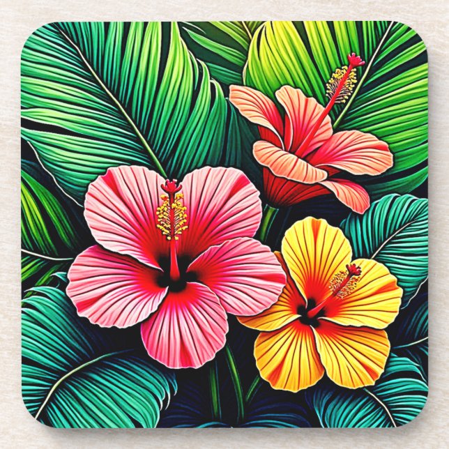 Porta-copo Sonhos de Jardim de Flores Exóticas (Frente)