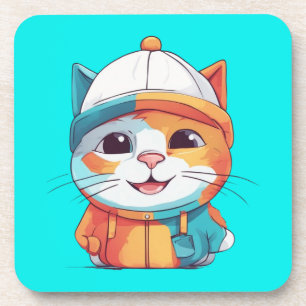 Porta-copo Sorrir Gato Vestindo Clipart de Chapéu