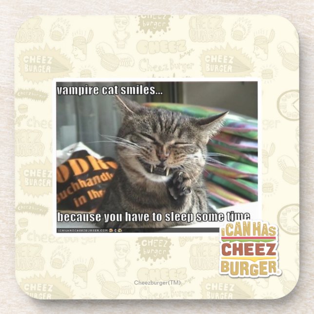 Porta-copo sorrisos do gato do vampiro (Frente)