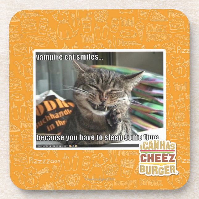 Porta-copo sorrisos do gato do vampiro (Frente)