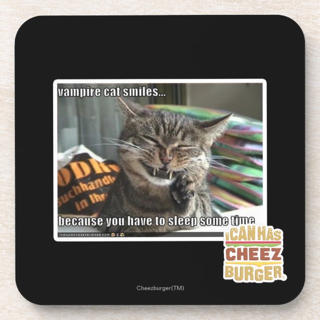 Porta-copo sorrisos do gato do vampiro (Frente)