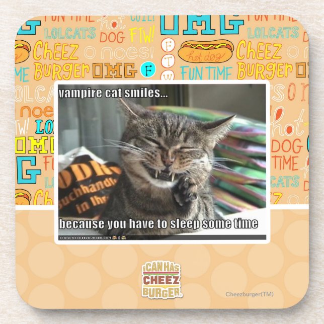 Porta-copo sorrisos do gato do vampiro (Frente)