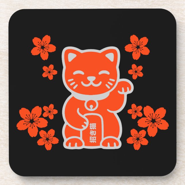 Porta-copo Sortudo japonês Maneki-neko (Frente)
