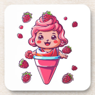 Porta-copo Sorvete de framboesa Kawaii