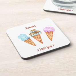 Porta-copo Sorvete Eu Te Amo Doce Verão