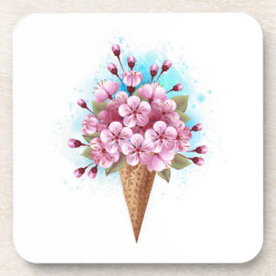 Porta-copo Sorvete Waffle Rosa Sakura Cone