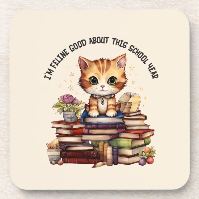 Porta-copo Sou Feline, bom neste ano escolar (Frente)