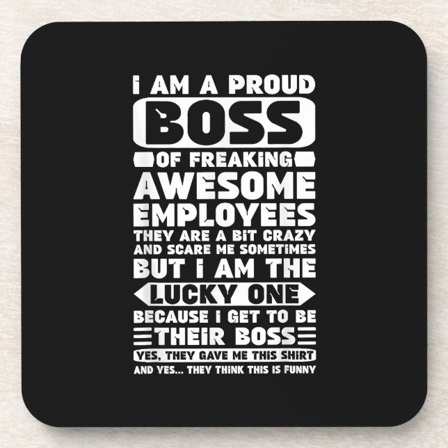 Porta-copo Sou um Chefe Orgulhoso de Empregados Admiráveis. (Frente)