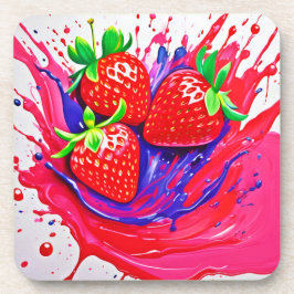 Porta-copo Splash de Morango Vibrante